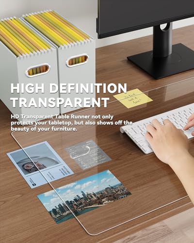 Oterri Clear Writing Desk Pad, 47.2’’x16.9” Heat Resistant Waterproof PVC Round Edge Durable Desk Protect Mat, Anti-Static Writing Mat Table Protector - Image 3