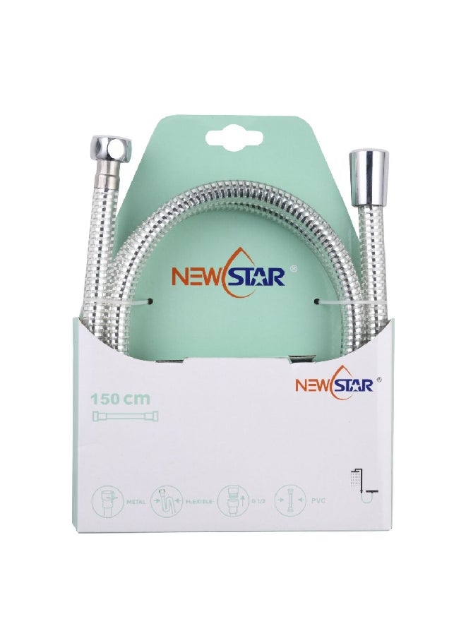 NEWSTAR - PVC User-Friendly Design Ample Flexibility Shower Hose Clear 1.5m NS-PH02 - Image 1
