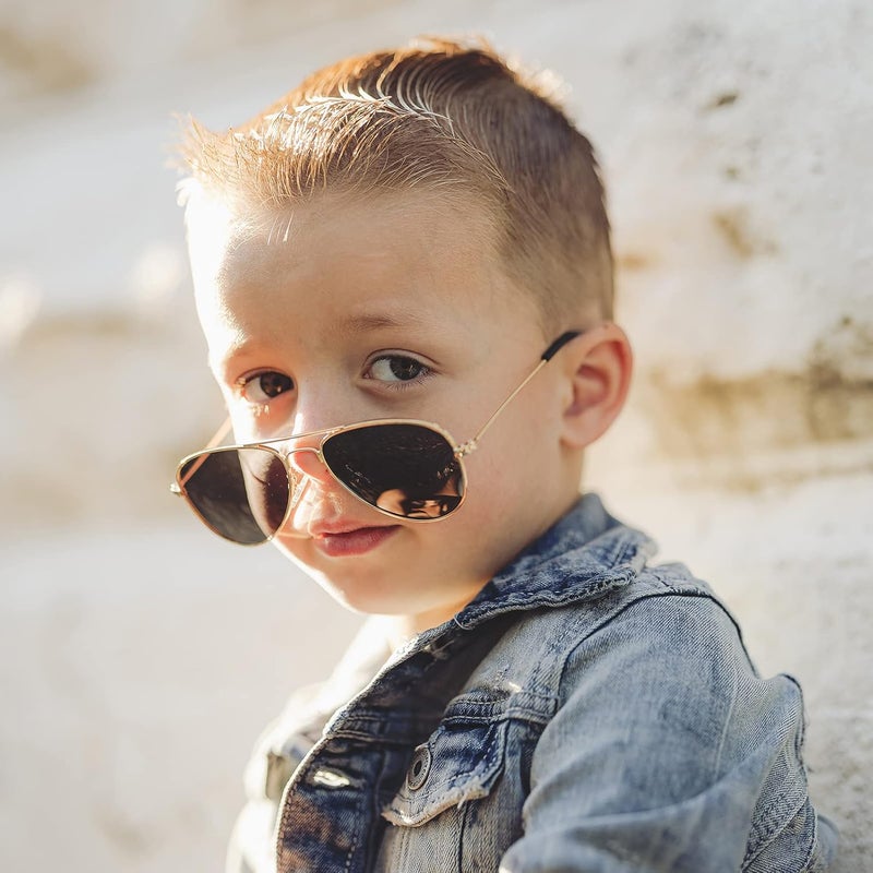 COASION Classic Polarized Small Aviator Sunglasses for Kids Baby Girls Boys Age 2-10 50MM - Image 2