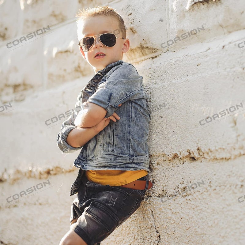 COASION Classic Polarized Small Aviator Sunglasses for Kids Baby Girls Boys Age 2-10 50MM - Image 4