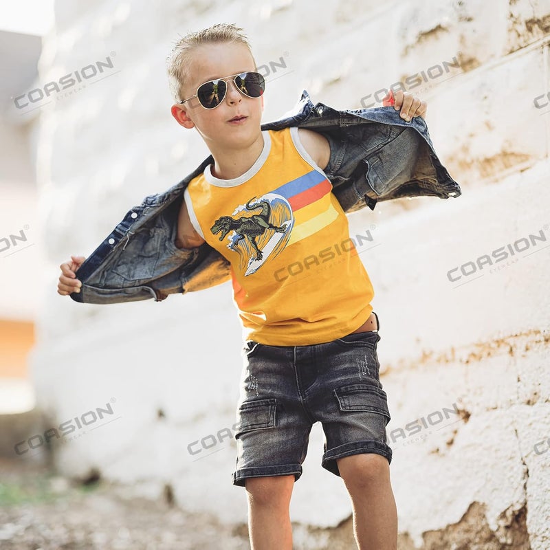 COASION Classic Polarized Small Aviator Sunglasses for Kids Baby Girls Boys Age 2-10 50MM - Image 3