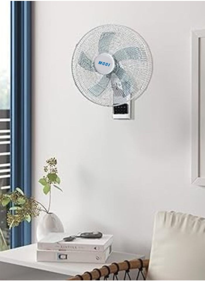 Wall-Mounted Fan with Remote Control Cool Breeze 16-Inch, Adjustable Speed, Timer Function, and Modern Black Finish