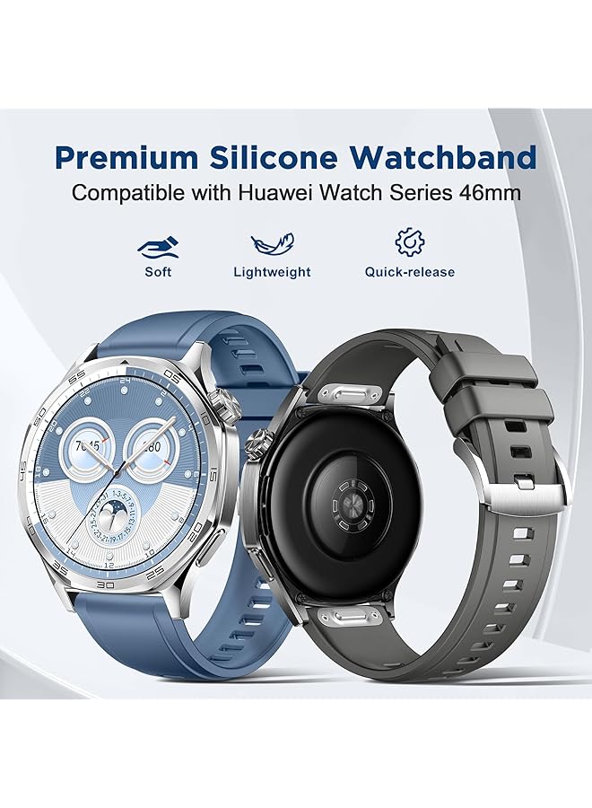 إيروريكس سوار ساعة سريع الفك مقاس 22 مم متوافق مع ساعة هواوي جي تي 5 4 3 جي تي رنر مقاس 46 مم لساعة هواوي 4 3 مقاس 46 مم حزام ساعة ناعم من السيليكون لساعة جالاكسي 3 مقاس 45 مم أحزمة ساعة رياضية قابلة للتنفس - Image 2