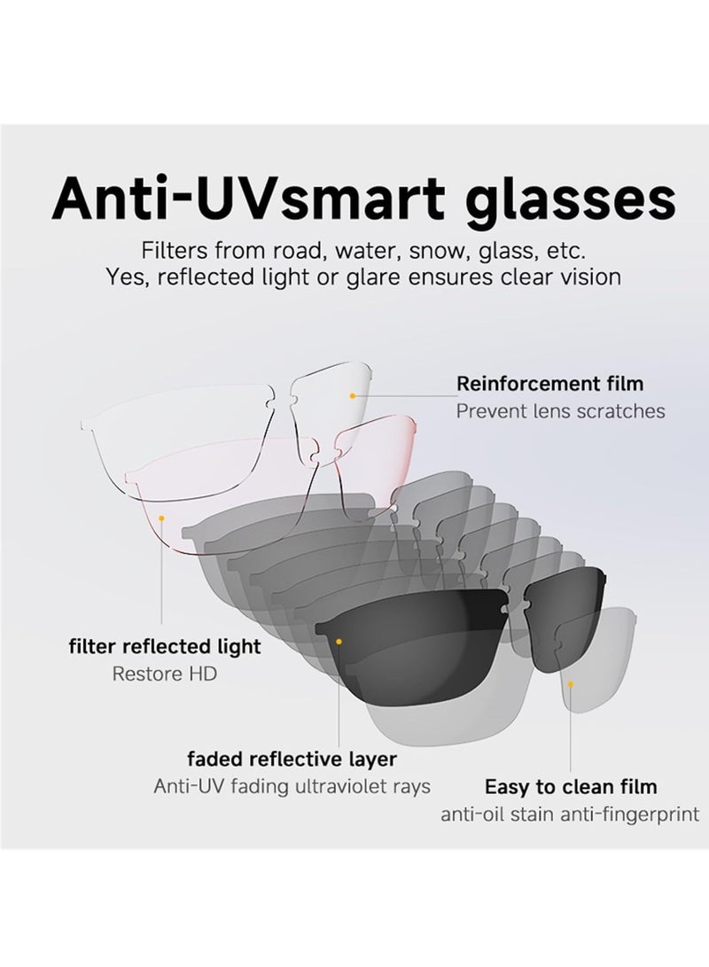 نظارات بلوتوث ذكية M6Pro نظارات شمسية تقنية سوداء توصيل العظام في الهواء الطلق ركوب الدراجات القيادة عمر بطارية طويل (أسود) - Image 2