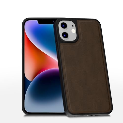 Pikkme Back Cover for iPhone 12/12 Pro | PU Leather, Full Camera Protection, Super Soft-Touch & Raised Edges Bumper Case (Brown) - Image 1