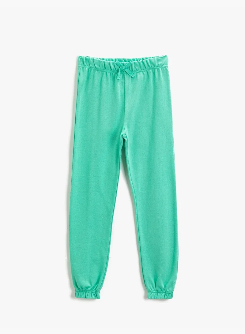 كوتون Basic Bow Detail Jogger Sweatpants Cotton