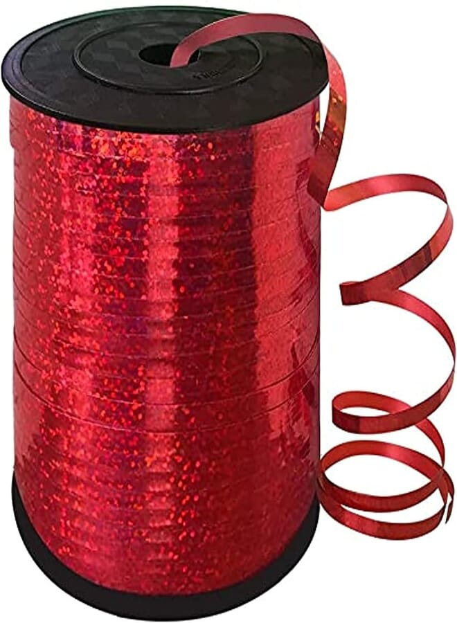 Secret Shiny Metallic Balloon String Roll Gift Ribbon Christmas Decoration for Party Florist Flowers Decor (Red)