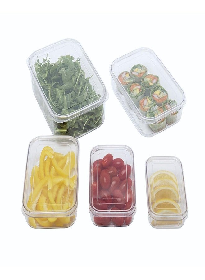 Lustroware (Set of 5) Micro Clear Food Storage Containers with Lids - BPA-Free, Airtight, Stackable, Tritan Plastic, Microwave & Dishwasher Safe, Pantry Organizer - Made in Japan - Image 1
