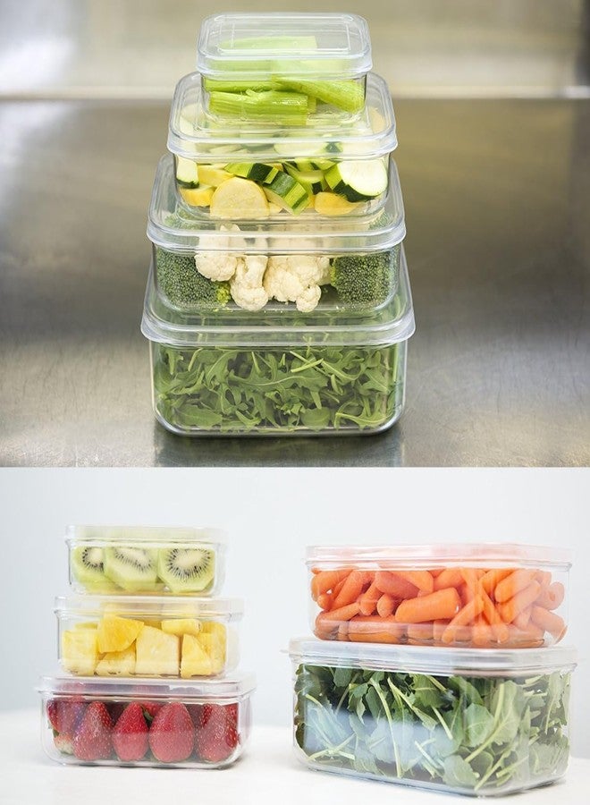 Lustroware (Set of 5) Micro Clear Food Storage Containers with Lids - BPA-Free, Airtight, Stackable, Tritan Plastic, Microwave & Dishwasher Safe, Pantry Organizer - Made in Japan - Image 3