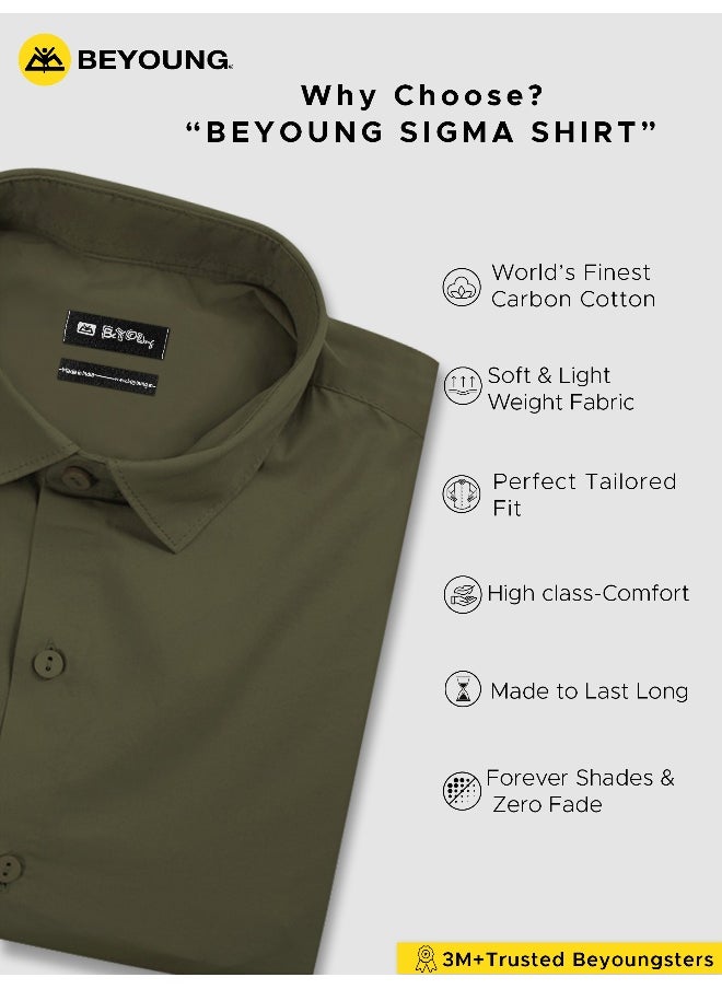 BEYOUNG Army Green Plain Cotton Shirts - pzsku/ZB5367B367A23B975247EZ/45/_/1737972761/373313ec-5074-49f4-a502-cd6ab1558f1b