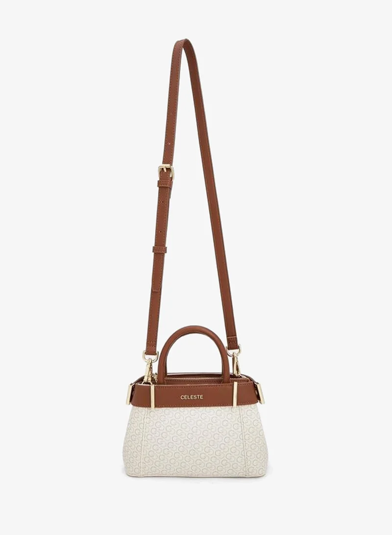 Celeste Textured Satchel Bag With Detachable Strap