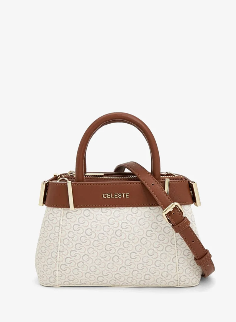 Celeste Textured Satchel Bag With Detachable Strap