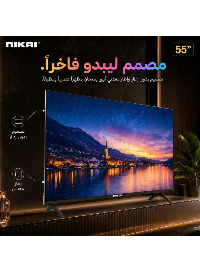 نيكاي تلفاز ذكي UHD QLED مقاس 50 بوصة، 60 هرتز، نظام WebOS 4K، تحكم صوتي بدون استخدام اليدين، Dolby Digital، واي فاي مدمج، بلوتوث، نطاق ألوان عالٍ، اتصال سهل مع أجهزة أندرويد وآبل، موديل 2025، ضمان لمدة سنتين - NIK50MEU4QLED1 / NIK50MEU4QLED6 أسود - Image 4