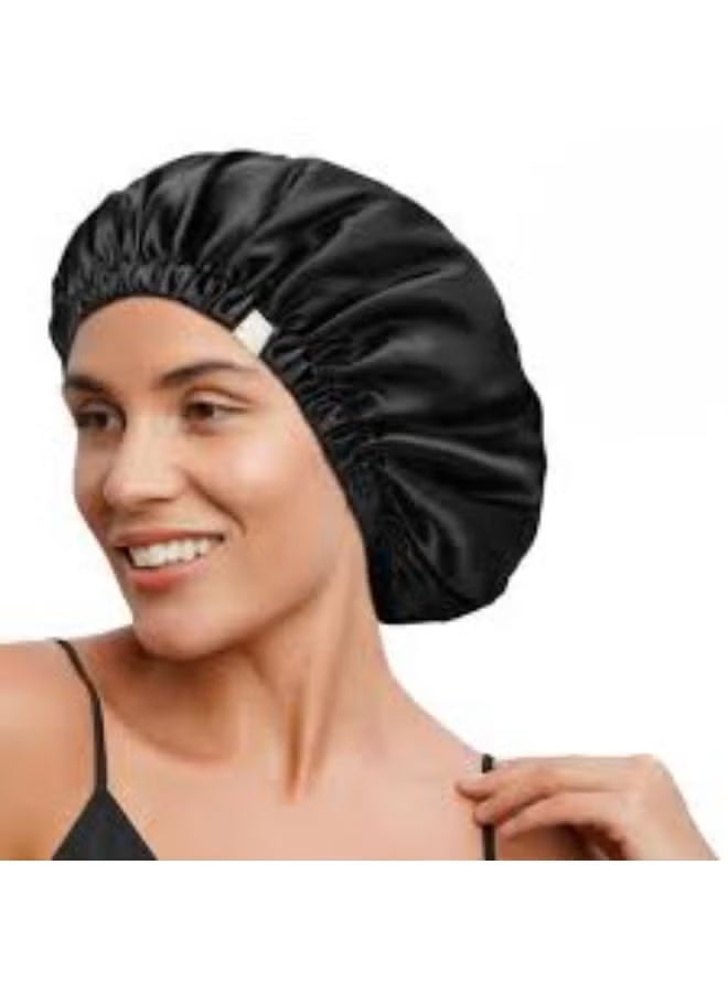 Premium Satin 2 Layers Hair Bonnet + Matching Hair Bow – Protect & Softness for Your Hair – Prevents Tangles & Breakage – Comfortable While Sleeping and Styling – Stylish Multiple Colors - Image 5