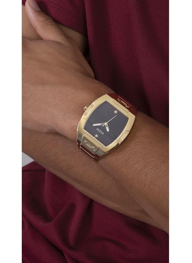 GUESS Men Trend Casual Tonneau Diamond 43Mm Watch Rose Gold One - Image 5