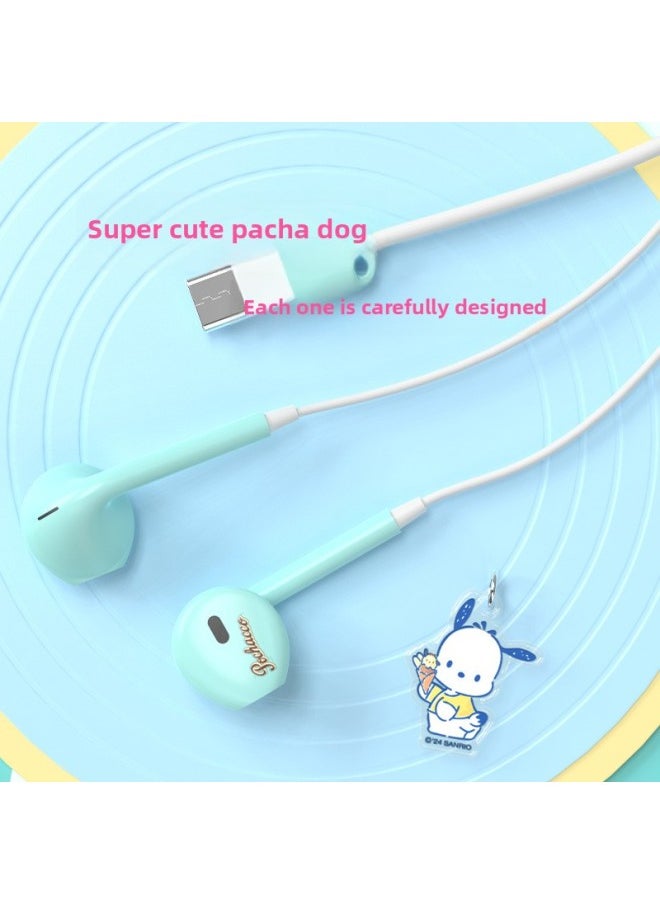 HelloKitty Wired Headset Half In-Ear Typec Interface High Sound Quality For AppleFor HuaweiFor Xiaomi15Pro-Color:Pacha Dog  - Image 5