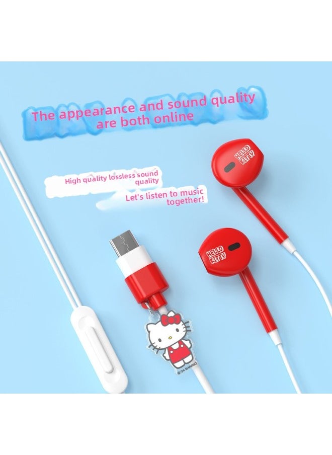 HelloKitty Wired Headset Half In-Ear Typec Interface High Sound Quality For AppleFor HuaweiFor Xiaomi15Pro-Color:Pacha Dog  - Image 4