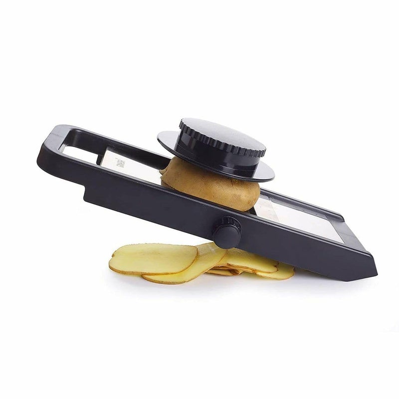 HELIMIX Mandolines Adjustable Slicer for Cutiing Potatos Fruits Vegetable Slices Different Slices Thickness Cutting Holder Used for MultiPurpose - Image 2