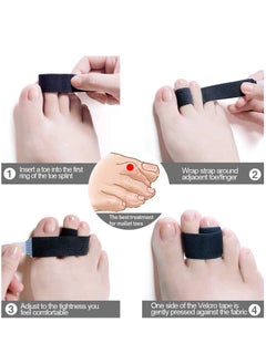 KASTWAVE Broken Toe Wraps, 6 Pcs/Pack, Fabric Toe Splint Toe Cushioned Bandages Finger Protectors Straightener Hammer Toe Separators  - Image 5