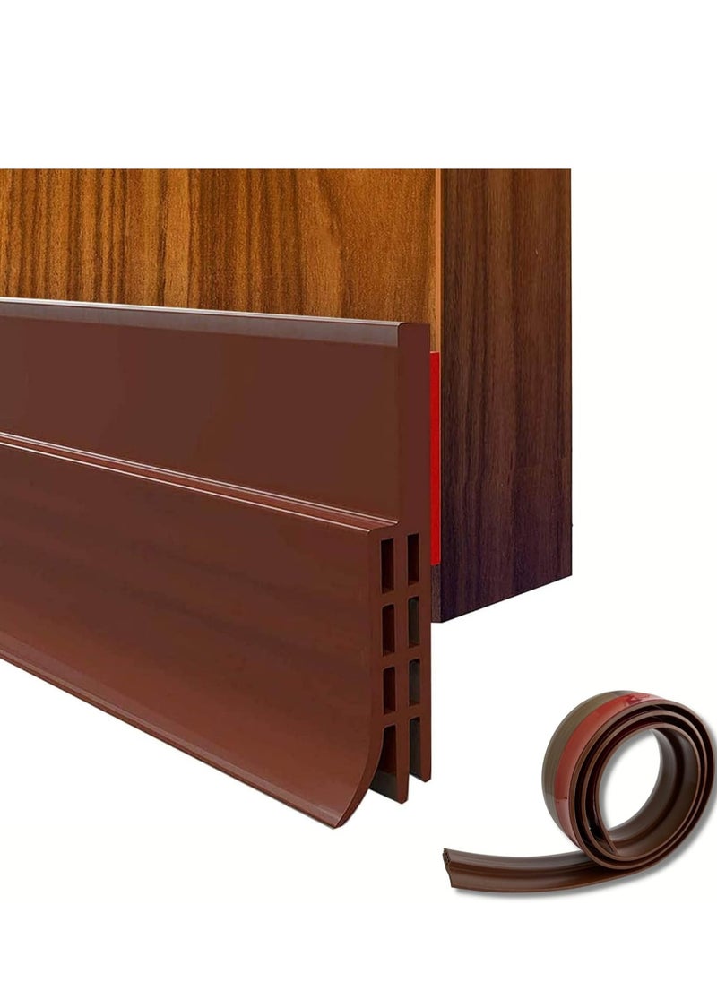 Generic - StickGuard Door Seal Strip for Blocking Bugs, Air, Dust - Self Adhesive, Silicone Door Draft Stoppers for Bottom of Door - Soundproof, Weather Stripping - Under the Door Draft Guard - 1 Meter (Brown) - Image 1