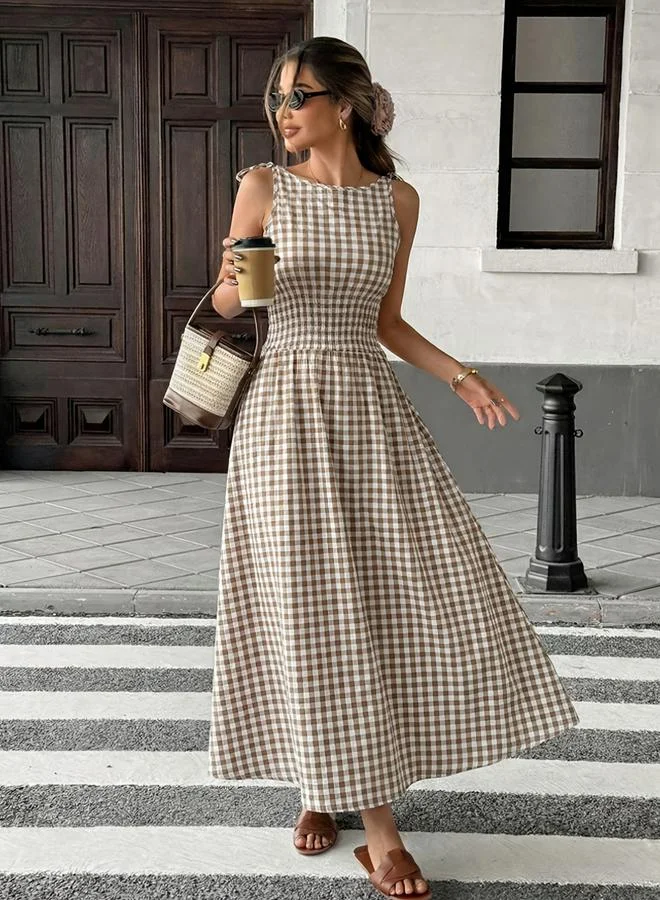 تايك تو Ladies' Sleeveless Plaid Dress