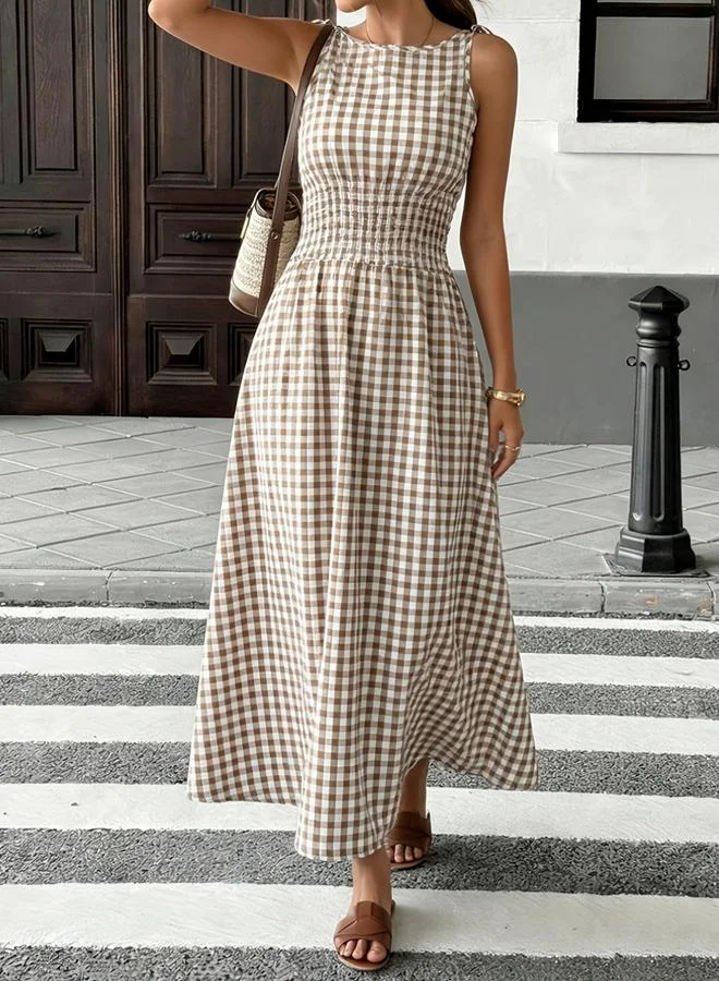 تايك تو Ladies' Sleeveless Plaid Dress