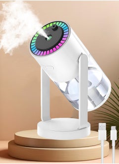 HEROCKX Humidifier USB Powered with Starry Sky Projection Timer Function for 6-8 Hours Auto Shut-off and Colorful Lighting Design Ideal for Bedroom Car and Office (white)  - Image 1