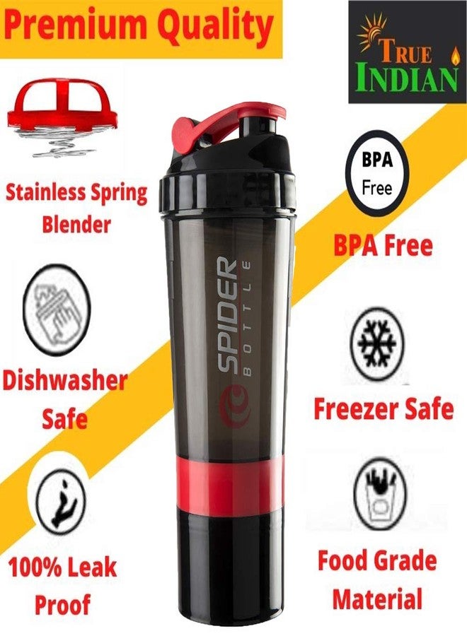 TRUE INDIAN 2024 New Shaker Bottle Special Combo Pack Buy 1 get 1 Free Sport Gym Shaker and Sipper Bottle/Protein Shaker/Gym and Water Bottle Pack of 2 Combo(1 Gym Shaker + 1 Sipper) - Image 3