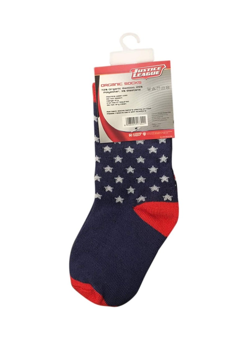 Justice League Superman Bamboo Cotton Sock Printed Pack Of 2 Red ,Blue 2-4Y  - Image 2