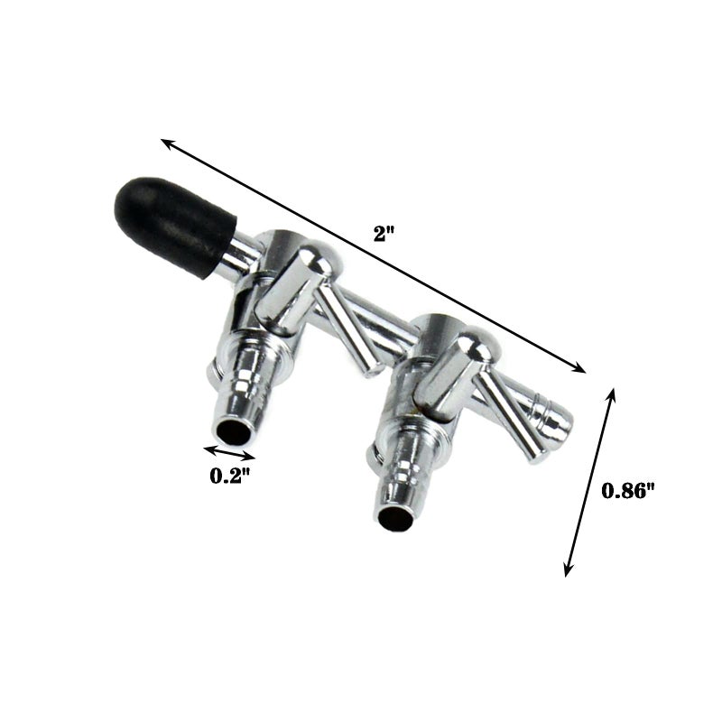 AQUANEAT Aquarium Air pump Splitter,Fish Tank Air Valve, Metal Control Valve for Pump Accessories(X-Small 2 Way) - Image 2