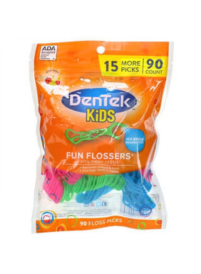 Dentek DenTek, Kids Fun Flossers, Wild Fruit, 90 Floss Picks