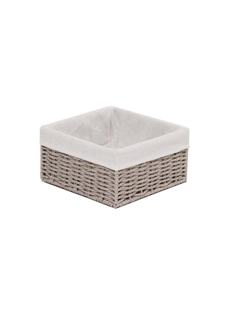 Homesmiths Homesmiths Storage Basket Grey with Liner 20 x 20 x 10 cm - Image 1