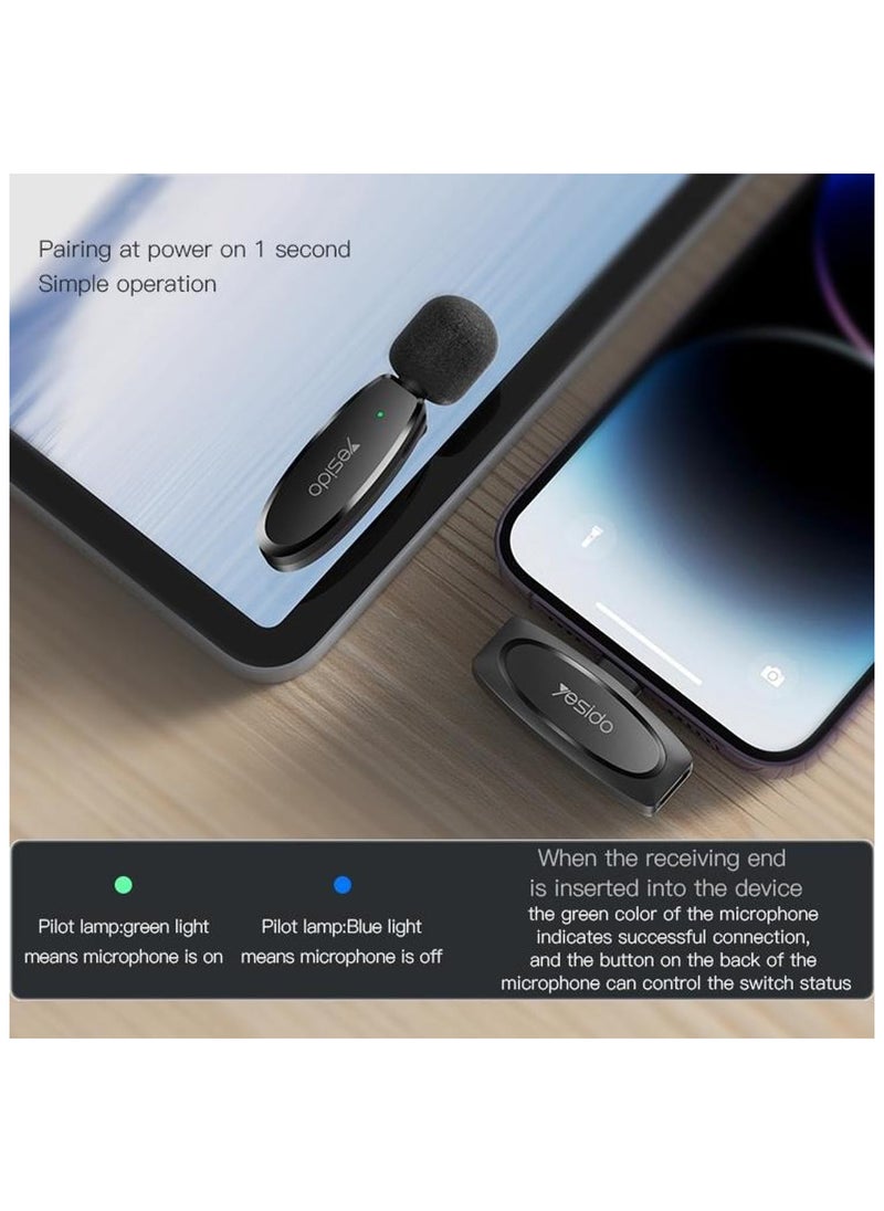 Yesido YESIDO KR14 Low-latency Wireless Lavalier Dual Microphone with Lightning Receiver | HighEnd  - Image 4