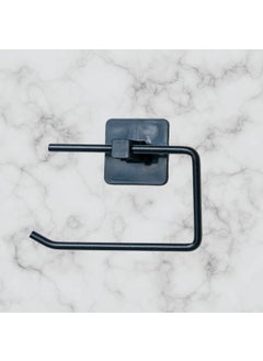 Self-Adhesive Black Stainless Metal Toilet Paper Holder Without Cover