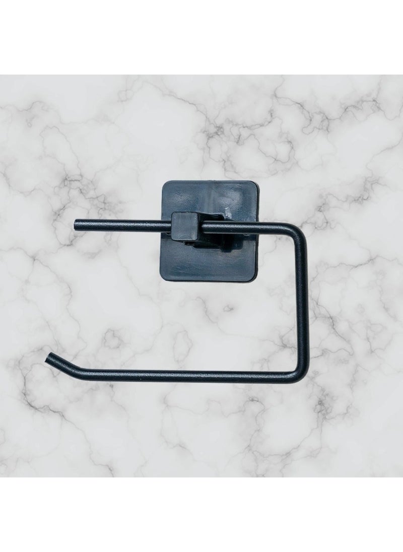 Buffer - Self-Adhesive Black Stainless Metal Toilet Paper Holder Without Cover - Image 1