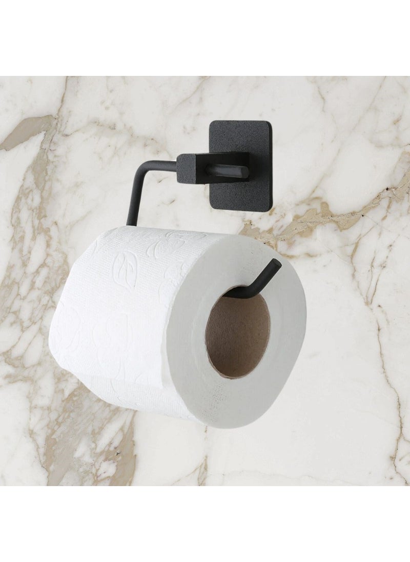 Buffer - Self-Adhesive Black Stainless Metal Toilet Paper Holder Without Cover - Image 1