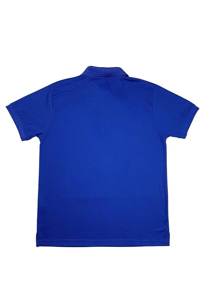 COOL TEX Cooltex Unisex Cotton Polyester Plain Royal Blue Polo T-Shirts Cool Dry-Fit Material Short Sleeves Soft and Comfortable  - Image 2