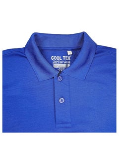 كول تيكس تي شيرت بولو من Cooltex للجنسين من القطن والبوليستر باللون الأزرق الملكي، خامة باردة وجافة، وأكمام قصيرة ناعمة ومريحة  - Image 4