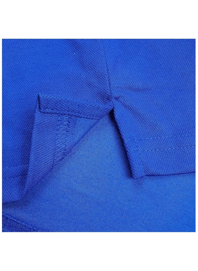 COOL TEX Cooltex Unisex Cotton Polyester Plain Royal Blue Polo T-Shirts Cool Dry-Fit Material Short Sleeves Soft and Comfortable  - Image 5
