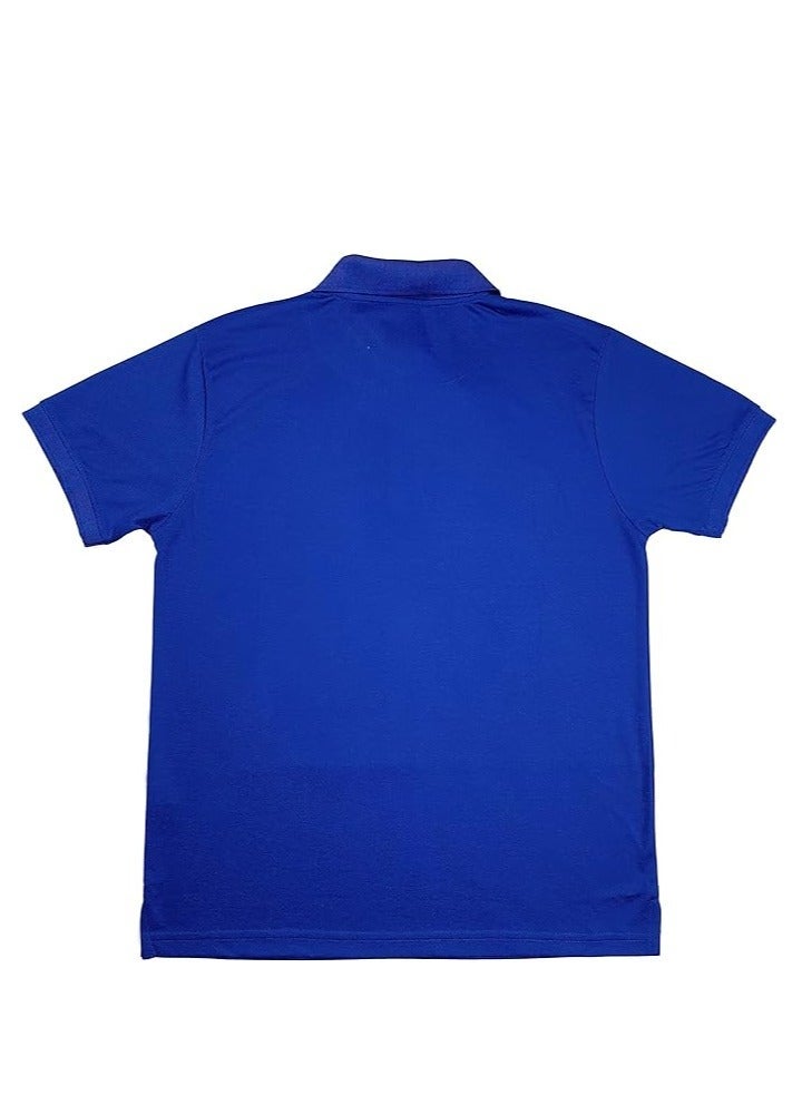 COOL TEX Cooltex Unisex Cotton Polyester Plain Royal Blue Polo T-Shirts Cool Dry-Fit Material Short Sleeves Soft and Comfortable - Image 3