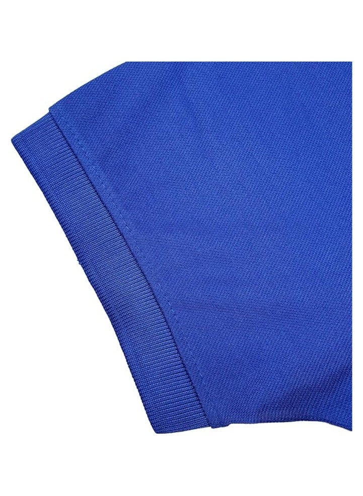 COOL TEX Cooltex Unisex Cotton Polyester Plain Royal Blue Polo T-Shirts Cool Dry-Fit Material Short Sleeves Soft and Comfortable - Image 4