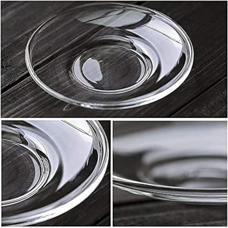 SHG ENTERPRISE SHG ENTERPRISE Crystal Clear Glass Saucer Set of 6 Glass Saucers Set Without Cup Glass Saucer Plate for Serving Tea Coffee Snacks  - Image 3