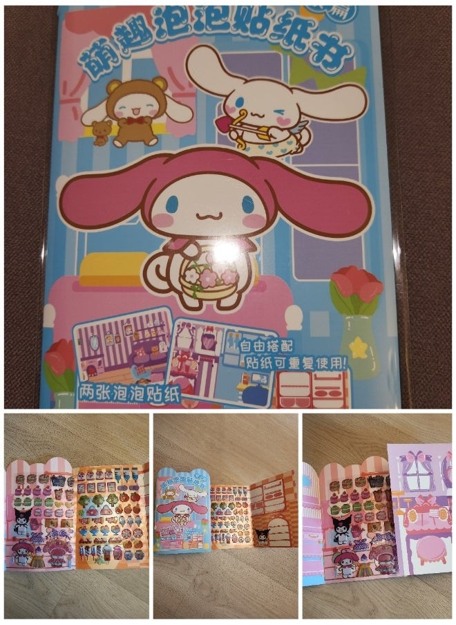 Rozy Lashes - Kuromi My Melody Cinnamoroll Anime Characters Kuromi Sticker Craft Book - Image 1