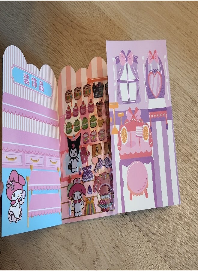 Rozy Lashes - Kuromi My Melody Cinnamoroll Anime Characters Kuromi Sticker Craft Book - Image 1