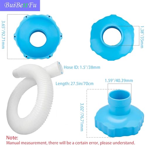 BuiBettFu 25016 Above Ground Pool Skimmer Hose and Adapter B Replacement Part Set Compatible with Intex Above Ground Pool Skimmer - Image 3