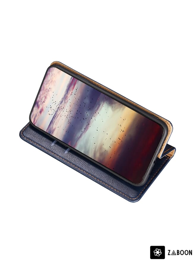 Zaboon Protective Case For Motorola Moto G52j 5G Gloss Oil Solid Color Magnetic Leather - Image 5