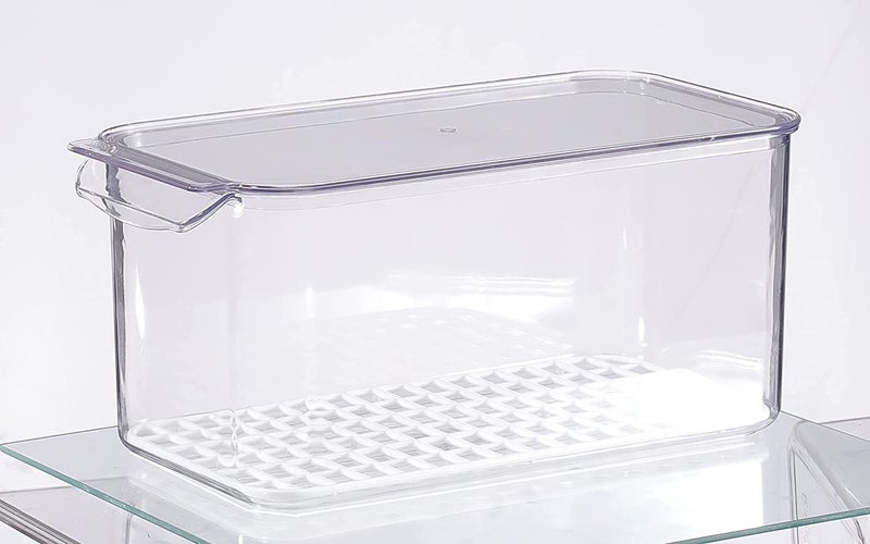 INKULTURE Stackable Vegetable And Fruit Fridge Storage Organiser Container With, 5.5L | Pack of 01(Plastic) - Image 1
