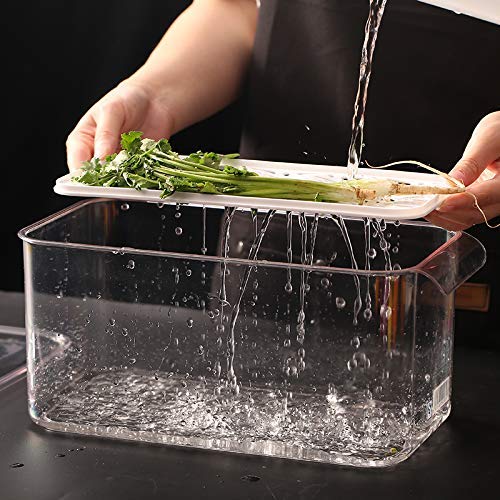 INKULTURE Stackable Vegetable And Fruit Fridge Storage Organiser Container With, 5.5L | Pack of 01(Plastic) - Image 3