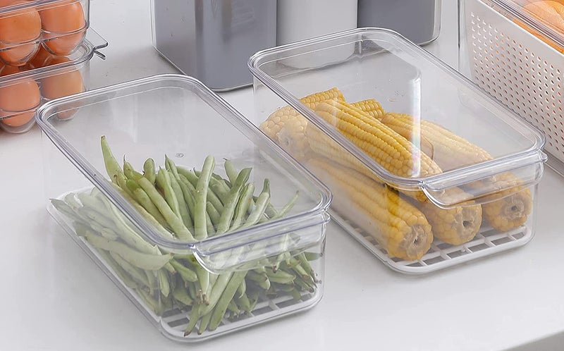 INKULTURE Stackable Vegetable And Fruit Fridge Storage Organiser Container With, 5.5L | Pack of 01(Plastic) - Image 4