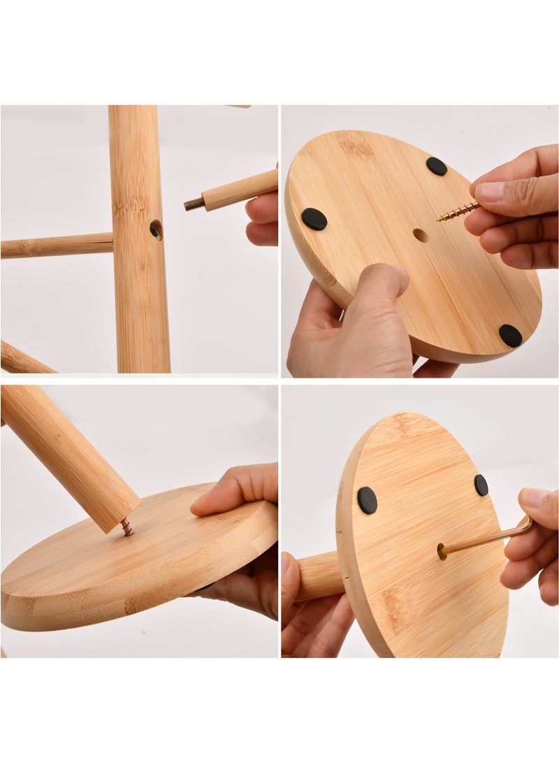 Bamboo Mug Holder with 6 Hooks, Cup Storage Rack for Drying and Organizing Cups, 16 x 34.5cm  - Image 3
